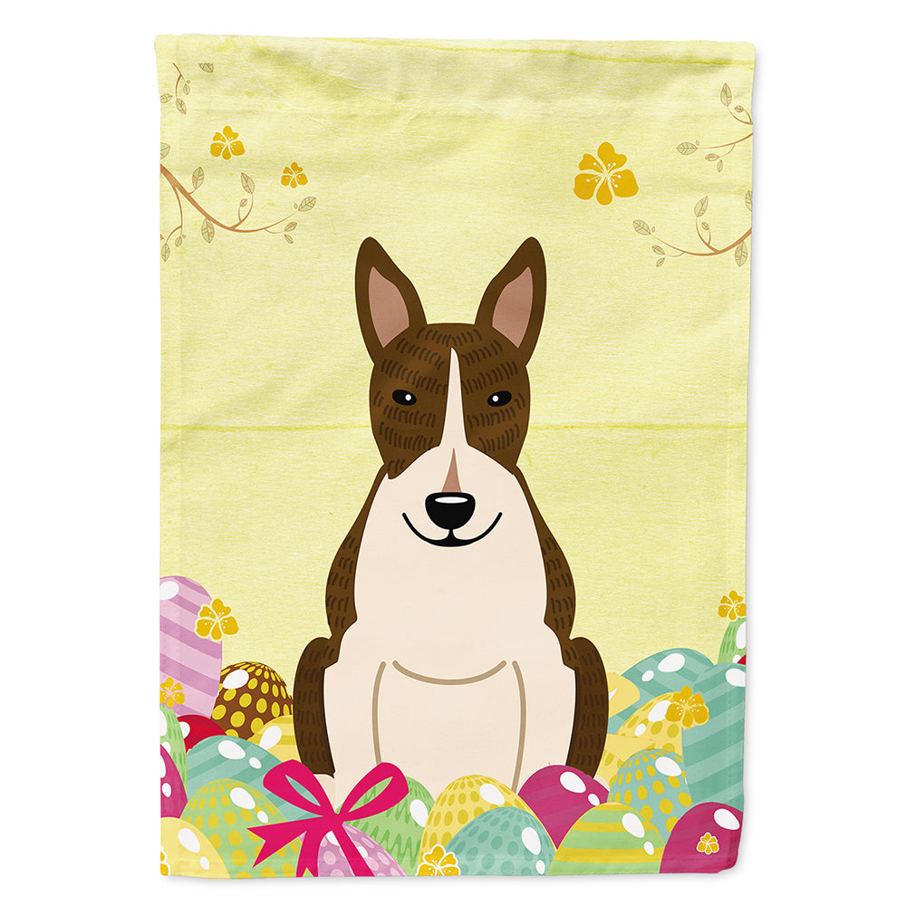 Easter Eggs Bull Terrier Dark Brindle Flag Canvas House Size BB6136CHF