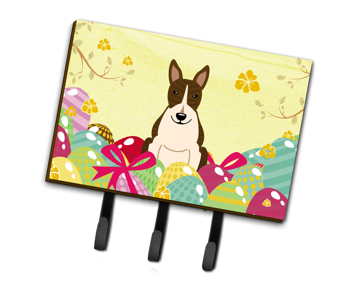 Easter Eggs Bull Terrier Dark Brindle Leash or Key Holder BB6136TH68