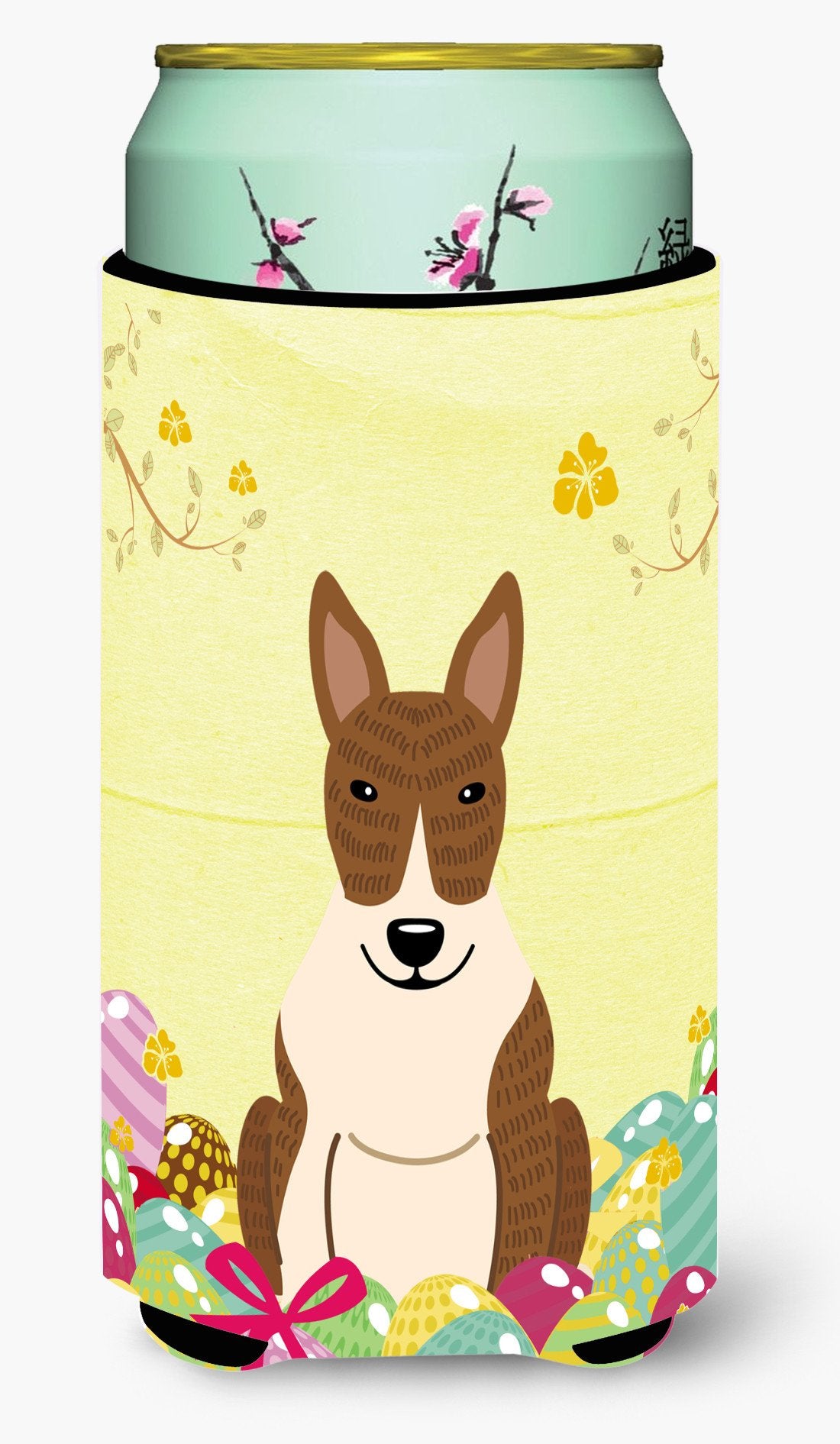 Easter Eggs Bull Terrier Brindle Tall Boy Beverage Insulator Hugger BB6137TBC by Caroline&#39;s Treasures
