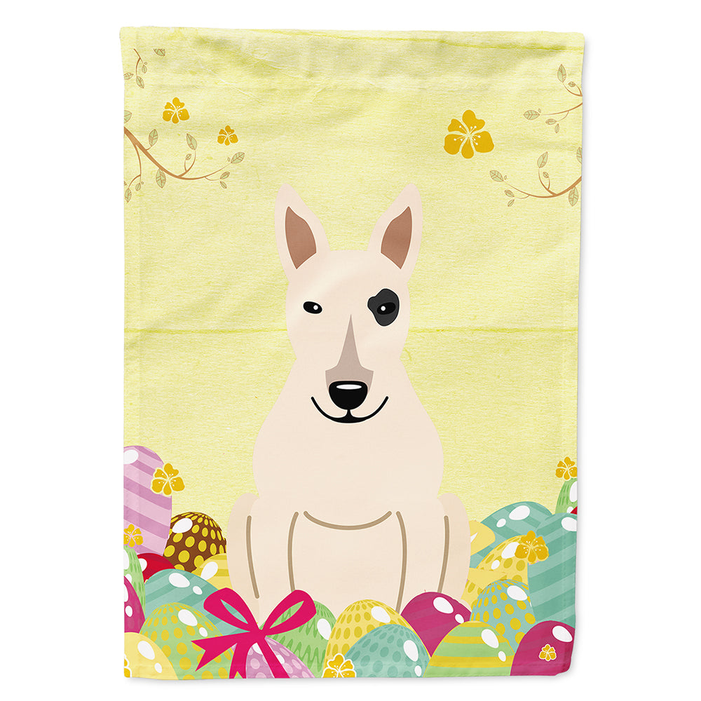 Easter Eggs Bull Terrier White Flag Canvas House Size BB6138CHF