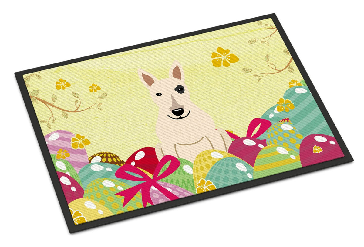 Easter Eggs Bull Terrier White Indoor or Outdoor Mat 24x36 BB6138JMAT by Caroline&#39;s Treasures
