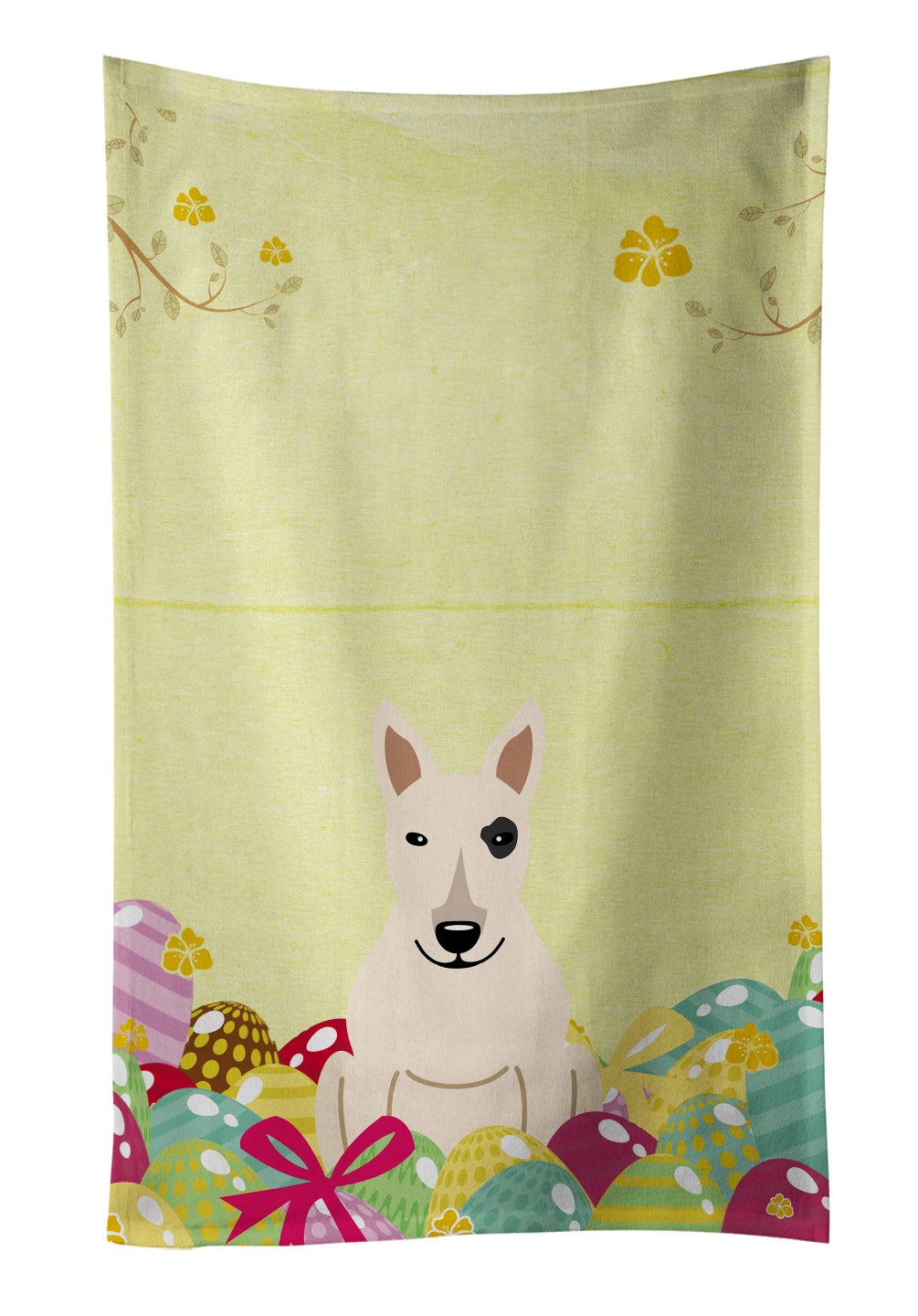 Easter Eggs Bull Terrier White Kitchen Towel BB6138KTWL - the-store.com