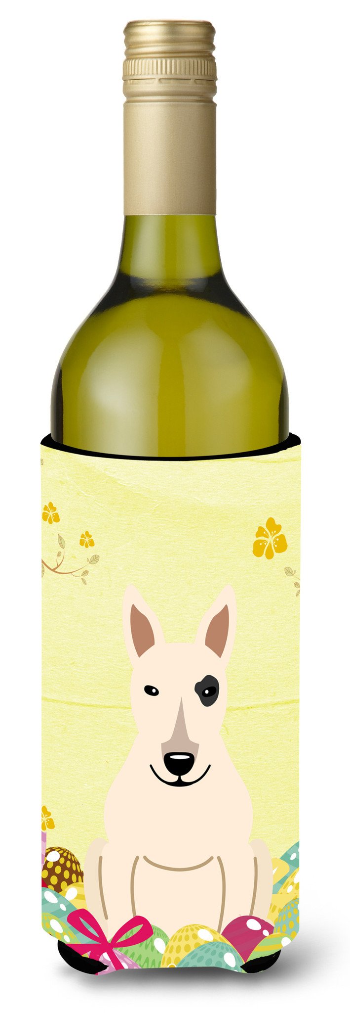 Easter Eggs Bull Terrier White Wine Bottle Beverge Insulator Hugger BB6138LITERK by Caroline&#39;s Treasures