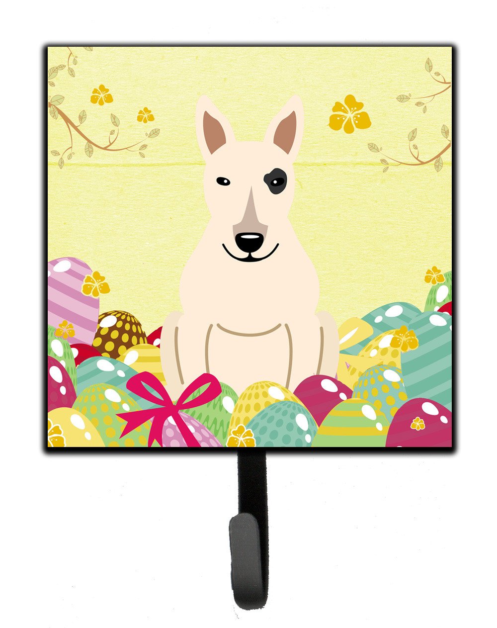 Easter Eggs Bull Terrier White Leash or Key Holder BB6138SH4 by Caroline&#39;s Treasures