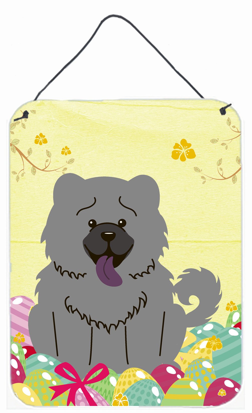 Easter Eggs Chow Chow Blue Wall or Door Hanging Prints BB6139DS1216 by Caroline&#39;s Treasures