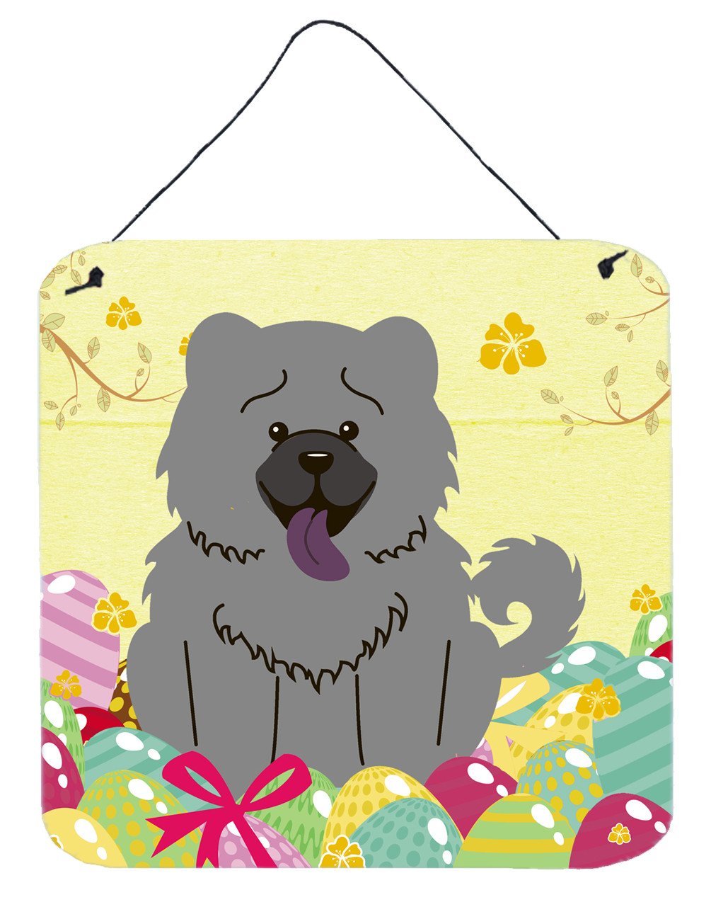 Easter Eggs Chow Chow Blue Wall or Door Hanging Prints BB6139DS66 by Caroline&#39;s Treasures