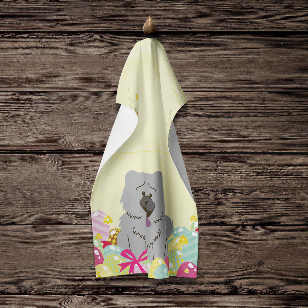 Easter Eggs Chow Chow Blue Kitchen Towel BB6139KTWL - the-store.com