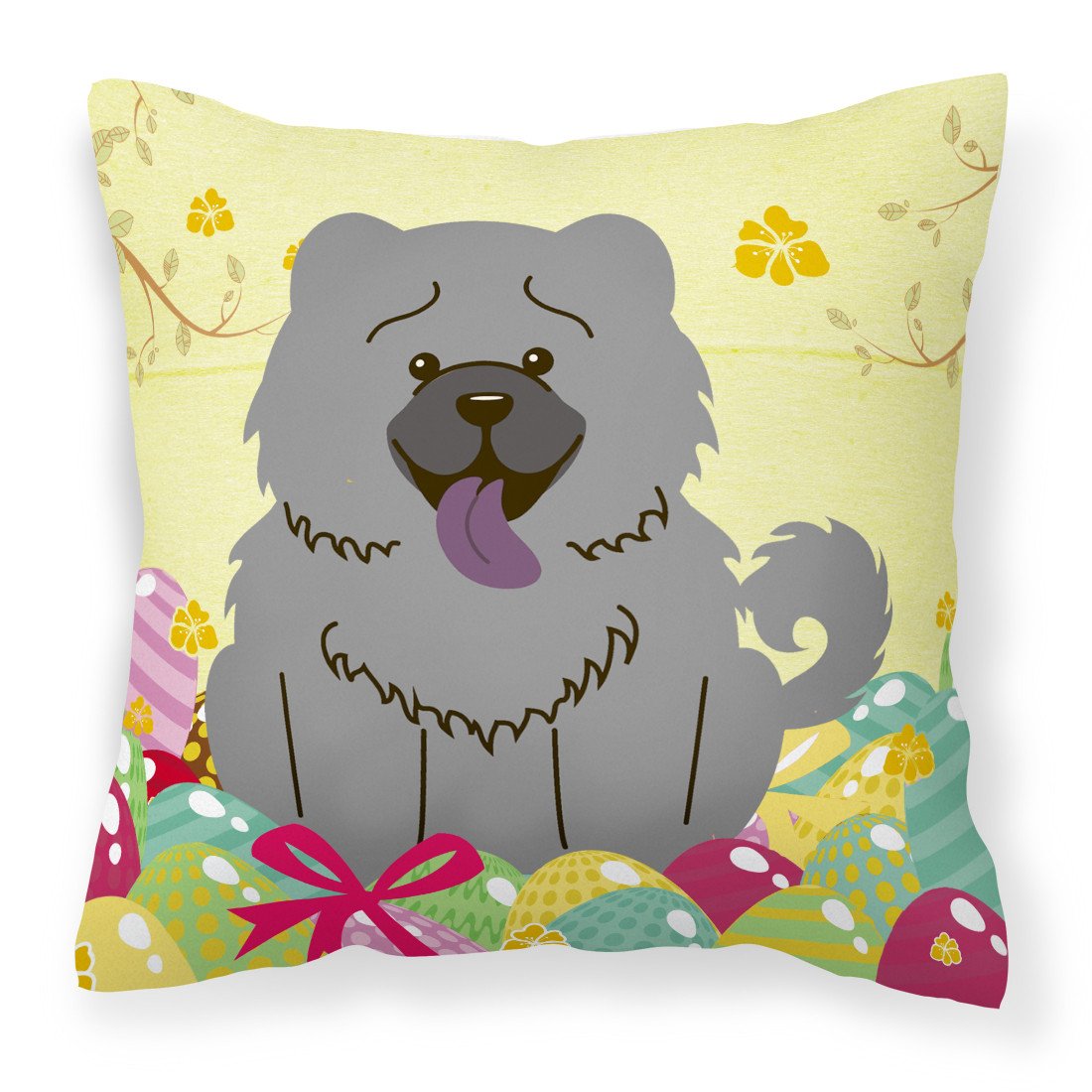 Easter Eggs Chow Chow Blue Fabric Decorative Pillow BB6139PW1818 by Caroline&#39;s Treasures