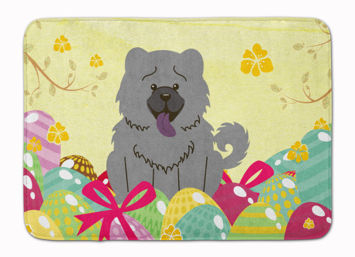 Easter Eggs Chow Chow Blue Machine Washable Memory Foam Mat BB6139RUG - the-store.com