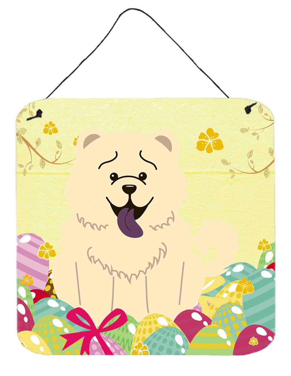 Easter Eggs Chow Chow White Wall or Door Hanging Prints BB6140DS66 by Caroline&#39;s Treasures