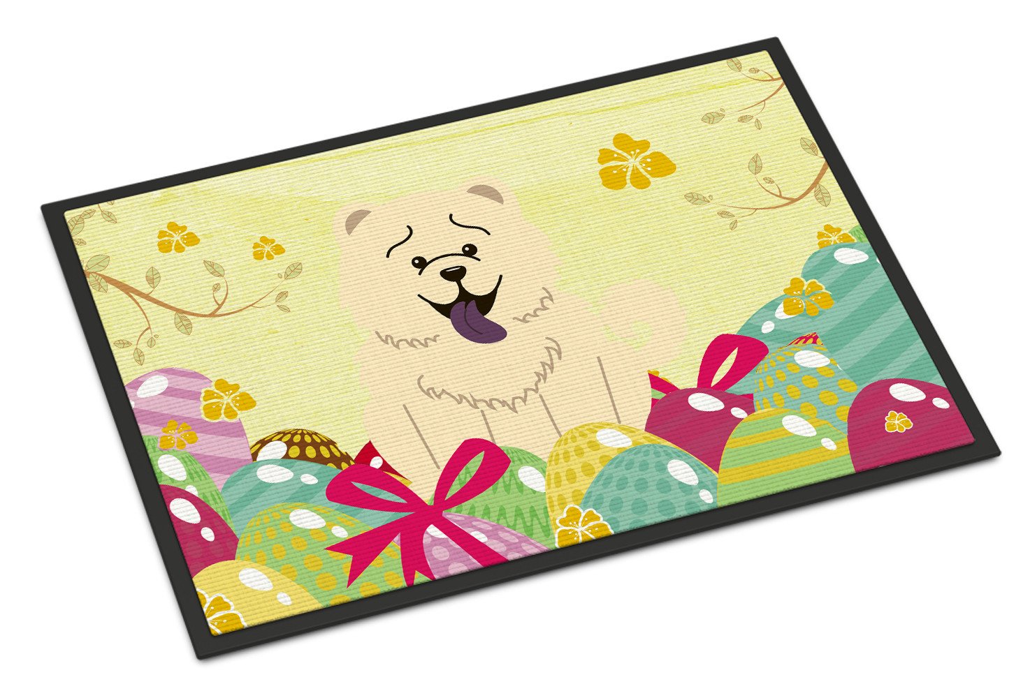 Easter Eggs Chow Chow White Indoor or Outdoor Mat 24x36 BB6140JMAT by Caroline's Treasures