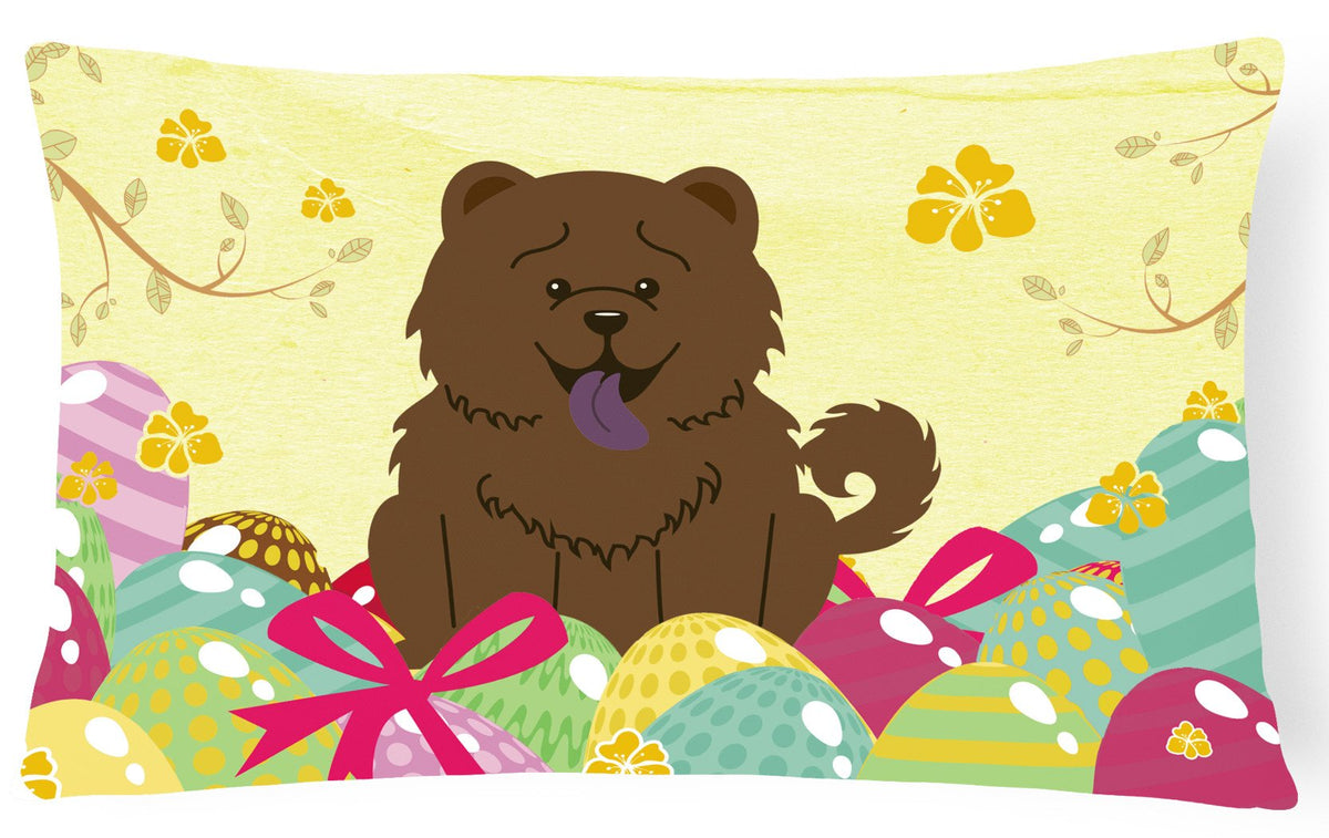 Easter Eggs Chow Chow Chocolate Canvas Fabric Decorative Pillow BB6141PW1216 by Caroline&#39;s Treasures
