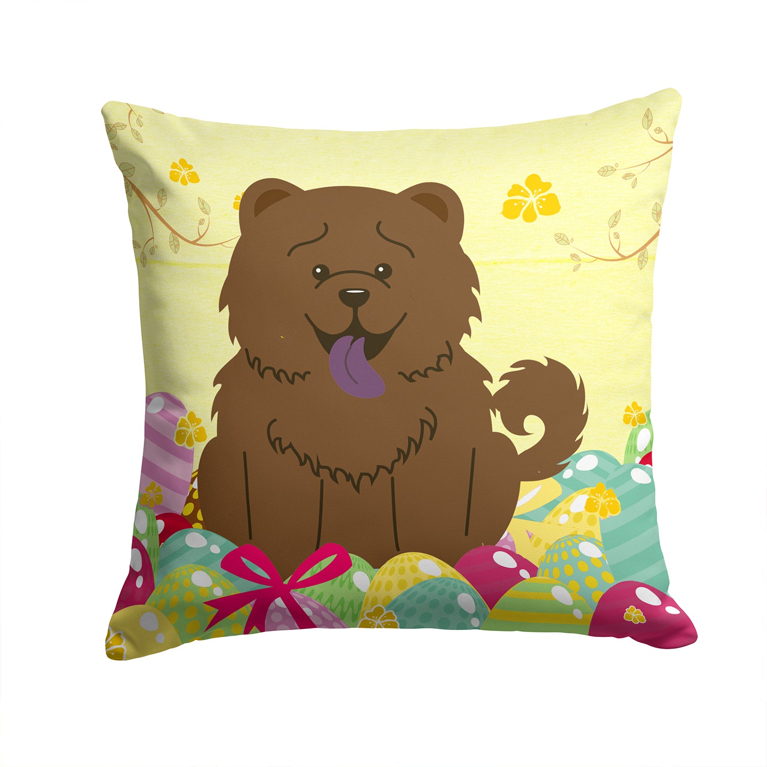 Easter Eggs Chow Chow Chocolate Fabric Decorative Pillow BB6141PW1414 - the-store.com