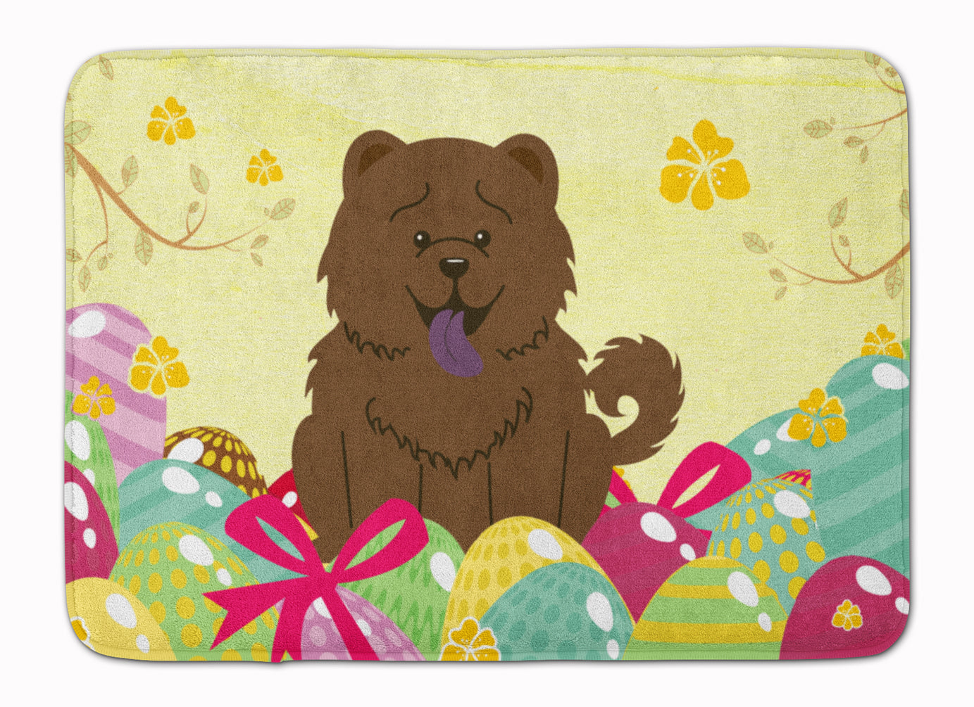 Easter Eggs Chow Chow Chocolate Machine Washable Memory Foam Mat BB6141RUG - the-store.com