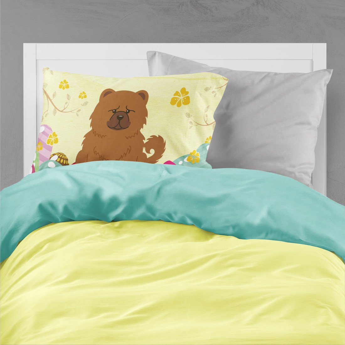 Easter Eggs Chow Chow Red Fabric Standard Pillowcase BB6142PILLOWCASE by Caroline's Treasures