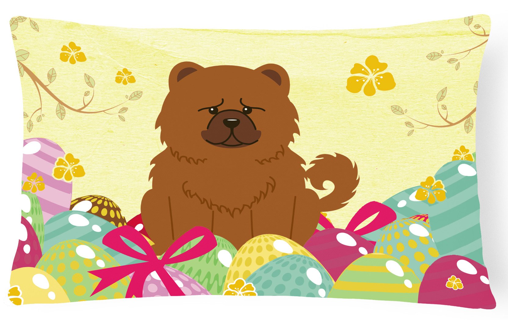 Easter Eggs Chow Chow Red Canvas Fabric Decorative Pillow BB6142PW1216 by Caroline's Treasures