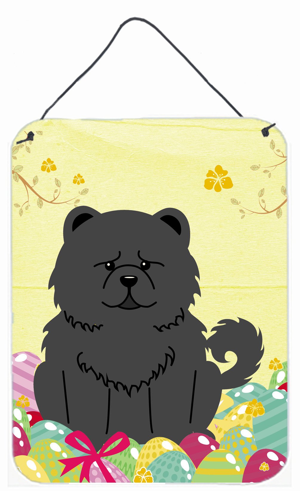 Easter Eggs Chow Chow Black Wall or Door Hanging Prints BB6143DS1216 by Caroline&#39;s Treasures