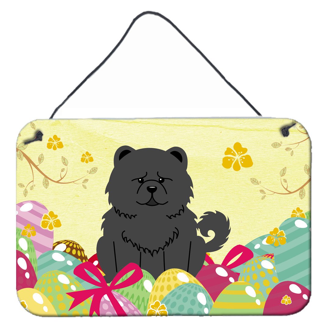 Easter Eggs Chow Chow Black Wall or Door Hanging Prints BB6143DS812 by Caroline&#39;s Treasures