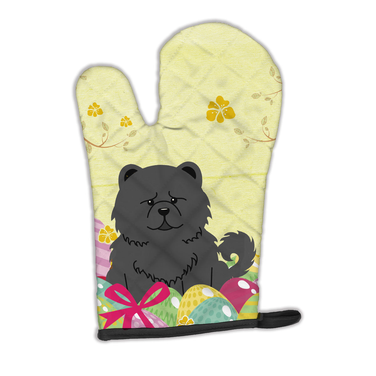Easter Eggs Chow Chow Black Oven Mitt BB6143OVMT  the-store.com.