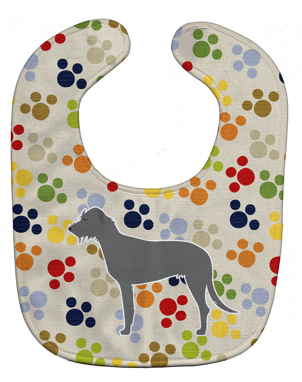 Irish Wolfhound Pawprints Baby Bib BB6308BIB - the-store.com
