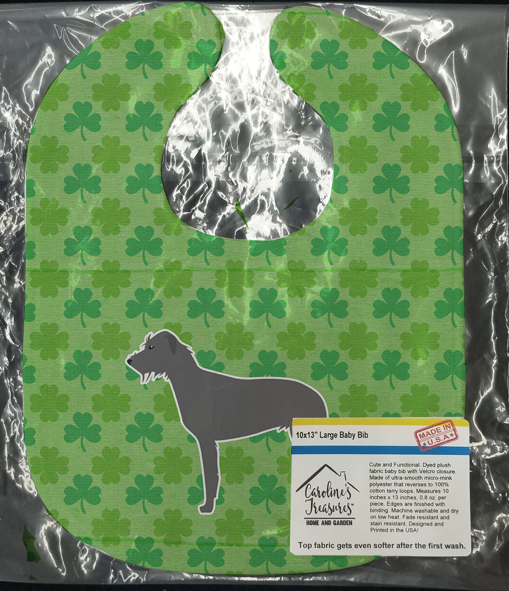 Irish Wolfhound Shamrocks  Baby Bib BB6408BIB - the-store.com