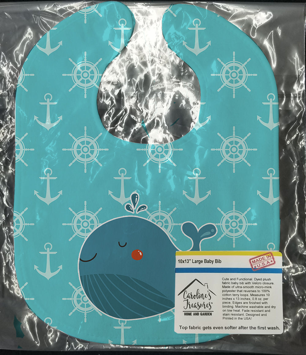 Caroline's Treasures Blue Whale Baby Bib BB6734BIB