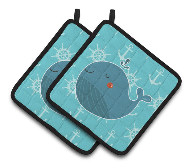 Blue Whale Pair of Pot Holders BB6734PTHD by Caroline's Treasures