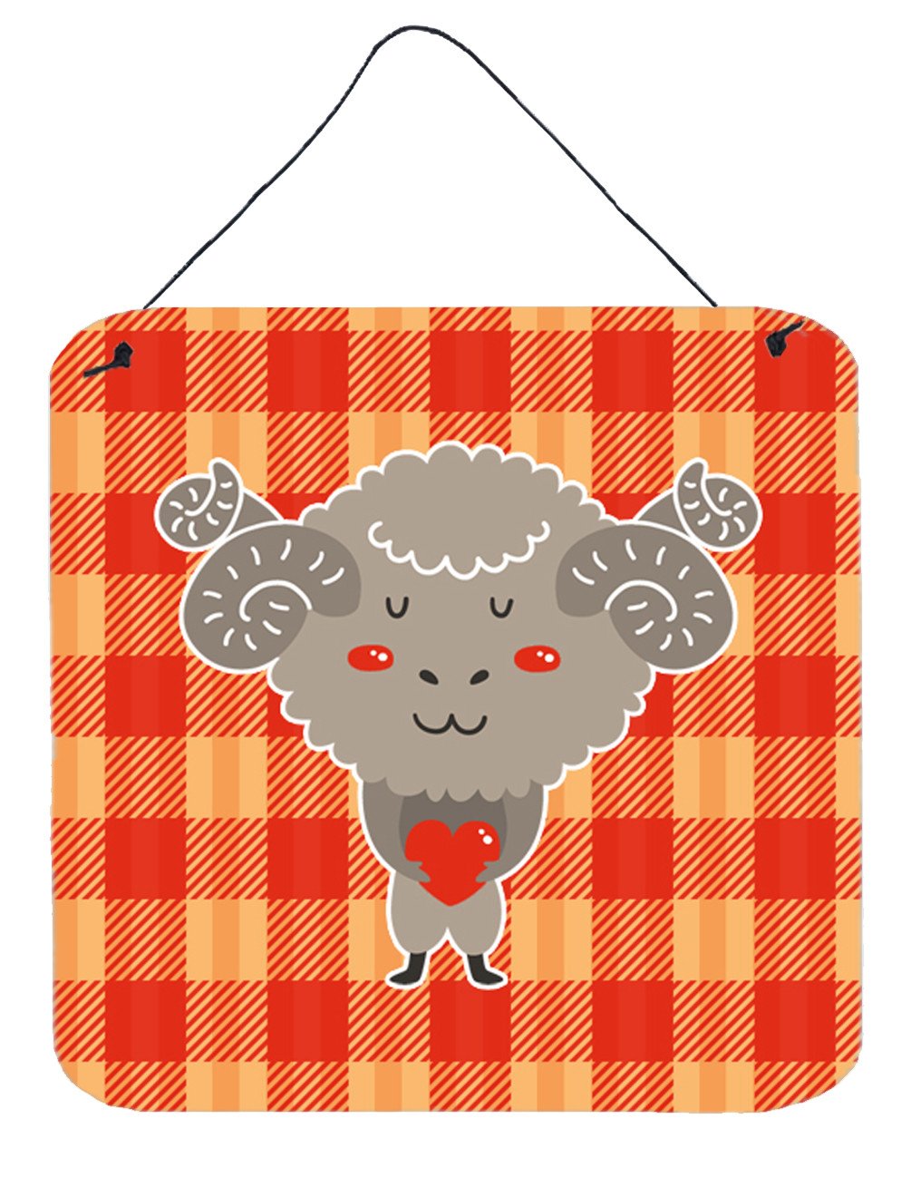 Ram with a Heart Wall or Door Hanging Prints BB6738DS66 by Caroline&#39;s Treasures