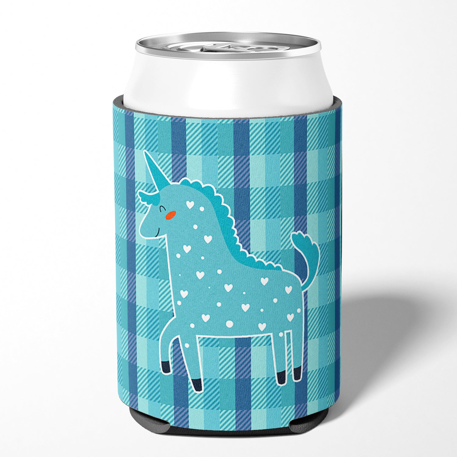 Unicorn in Plaid Can or Bottle Hugger BB6740CC