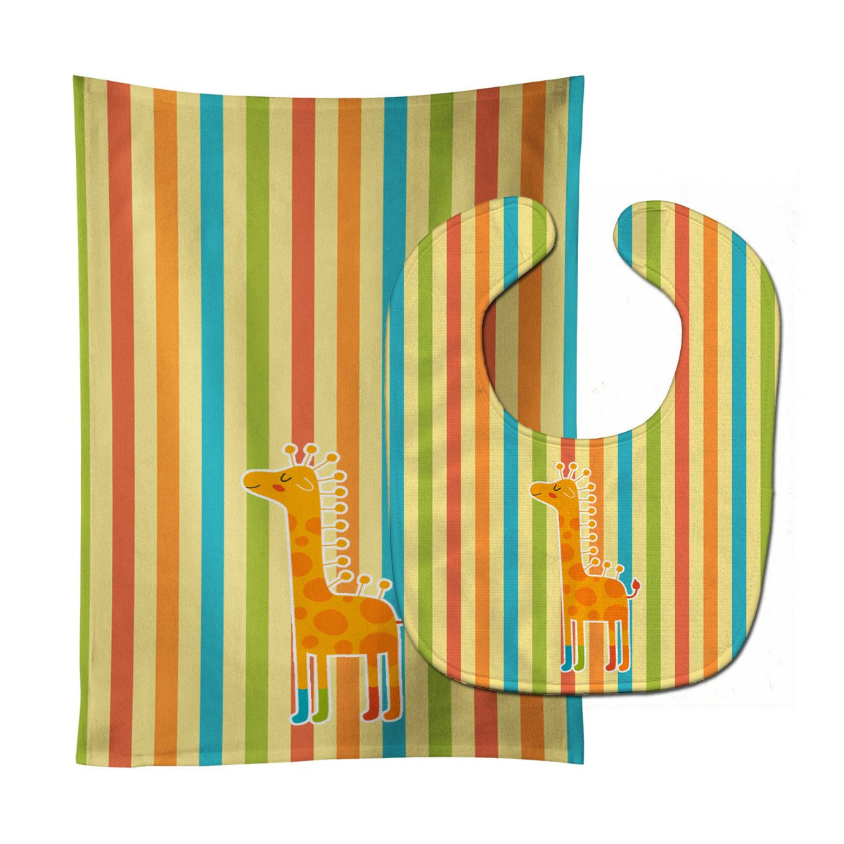 Giraffe in Socks Baby Bib &amp; Burp Cloth BB6747STBU by Caroline&#39;s Treasures