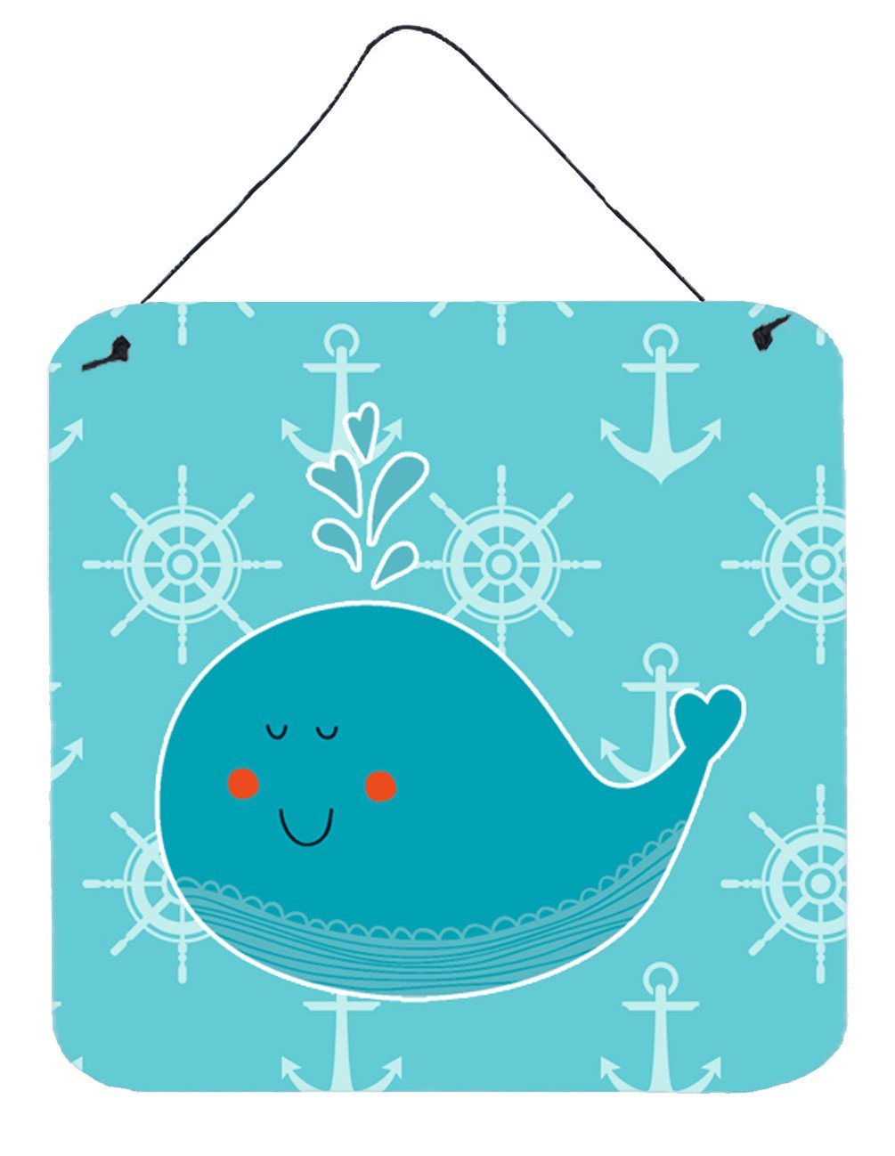 Whale with Anchors Wall or Door Hanging Prints BB6765DS66 by Caroline&#39;s Treasures