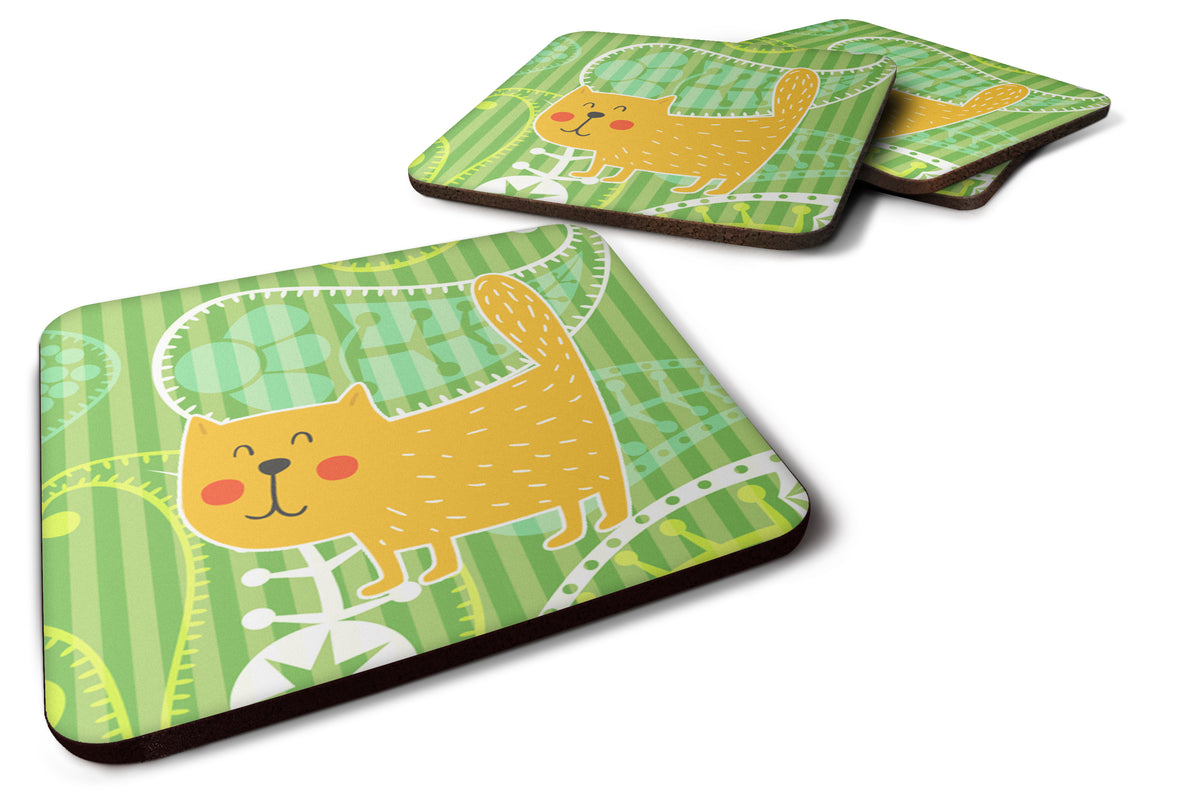 Caroline's Treasures Cat on Paisley Foam Coaster BB6785FC
