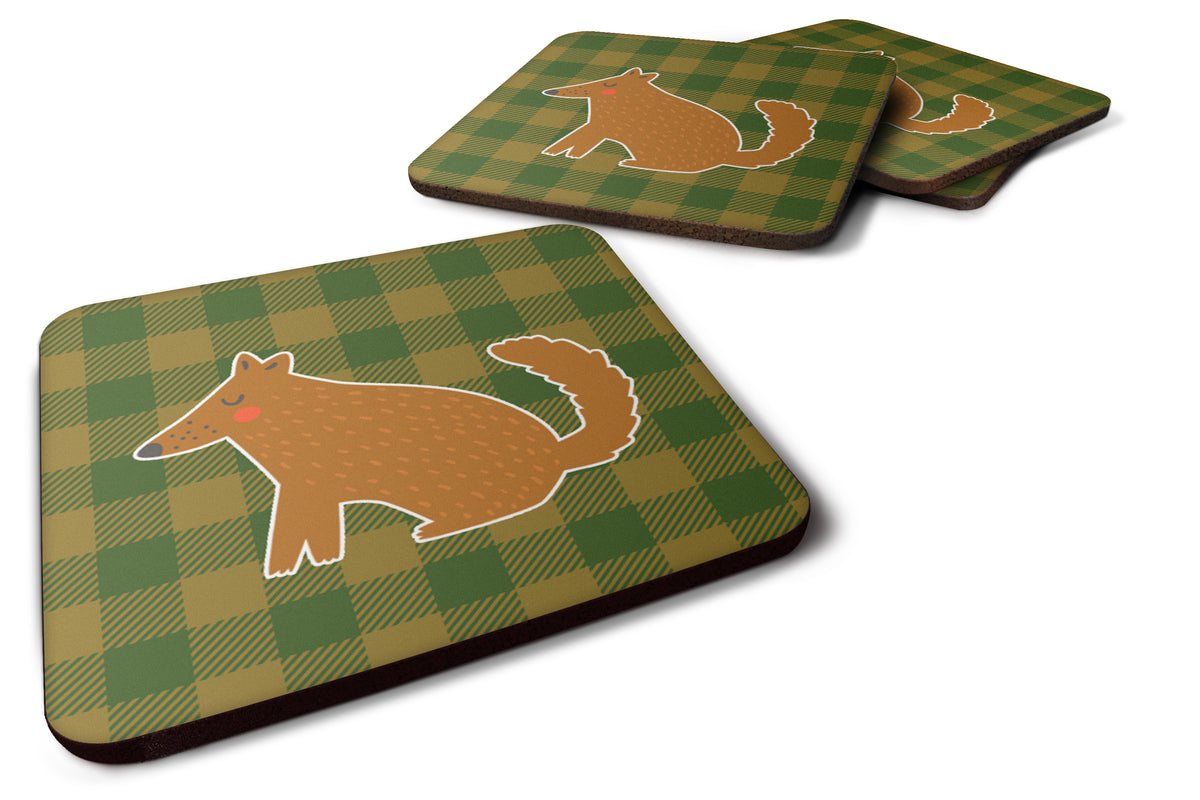 Brown Wolf Foam Coaster Set of 4 BB6788FC - the-store.com