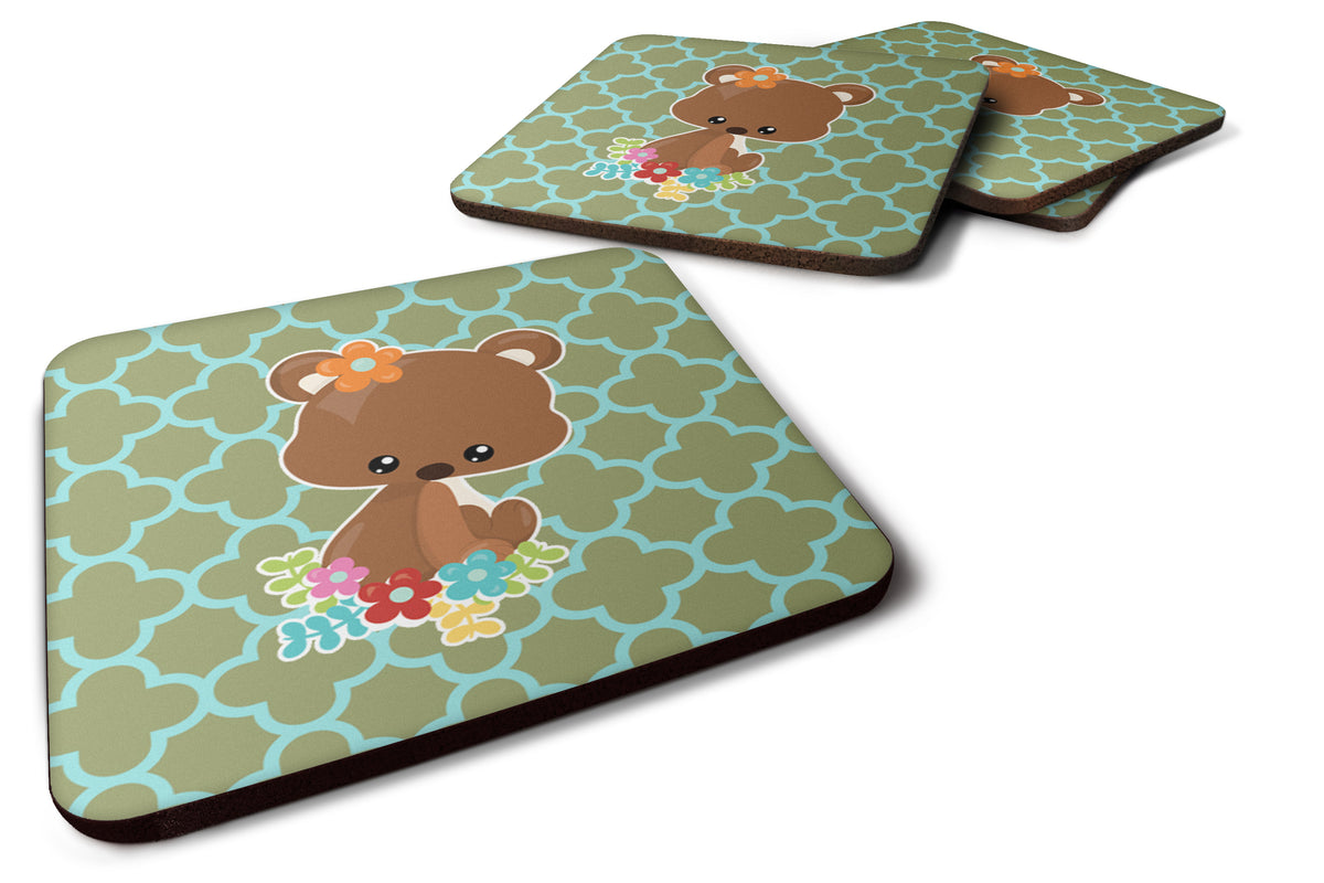 Baby Brown Bear Foam Coaster Set of 4 BB6797FC - the-store.com
