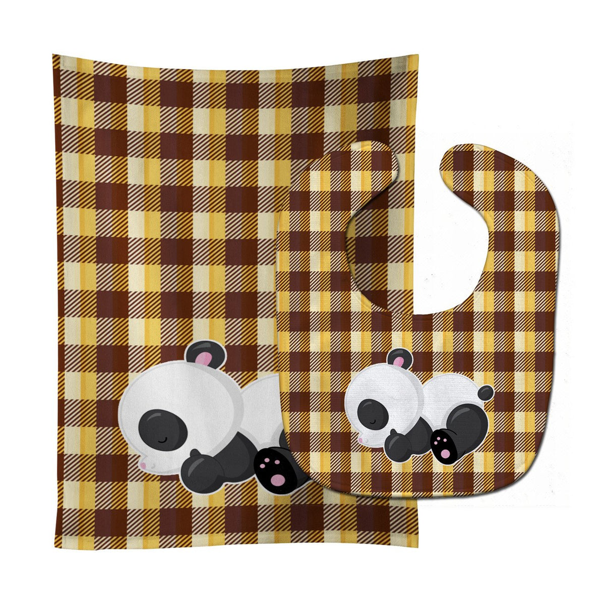 Panda Naptime Baby Bib &amp; Burp Cloth BB6804STBU by Caroline&#39;s Treasures