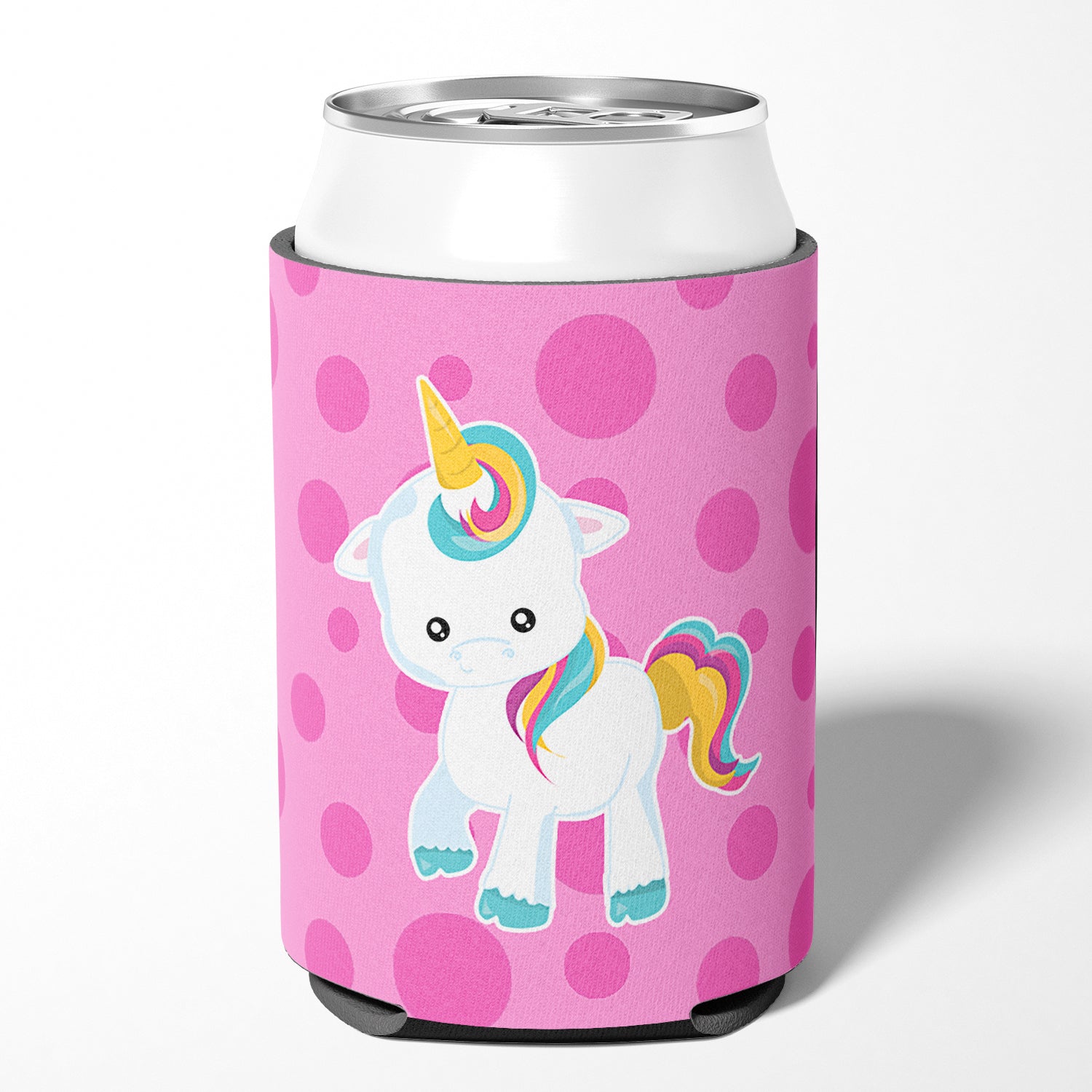 Pink Polkadot Unicorn Can or Bottle Hugger BB6805CC