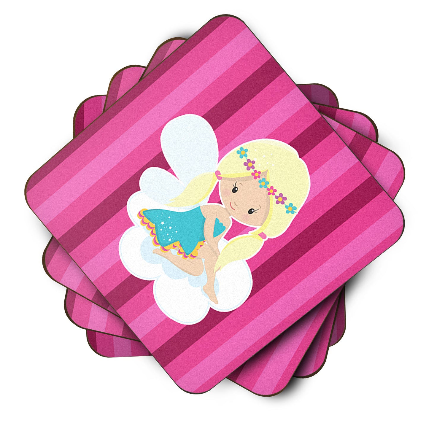 Blonde Fairy Foam Coaster Set of 4 BB6808FC - the-store.com