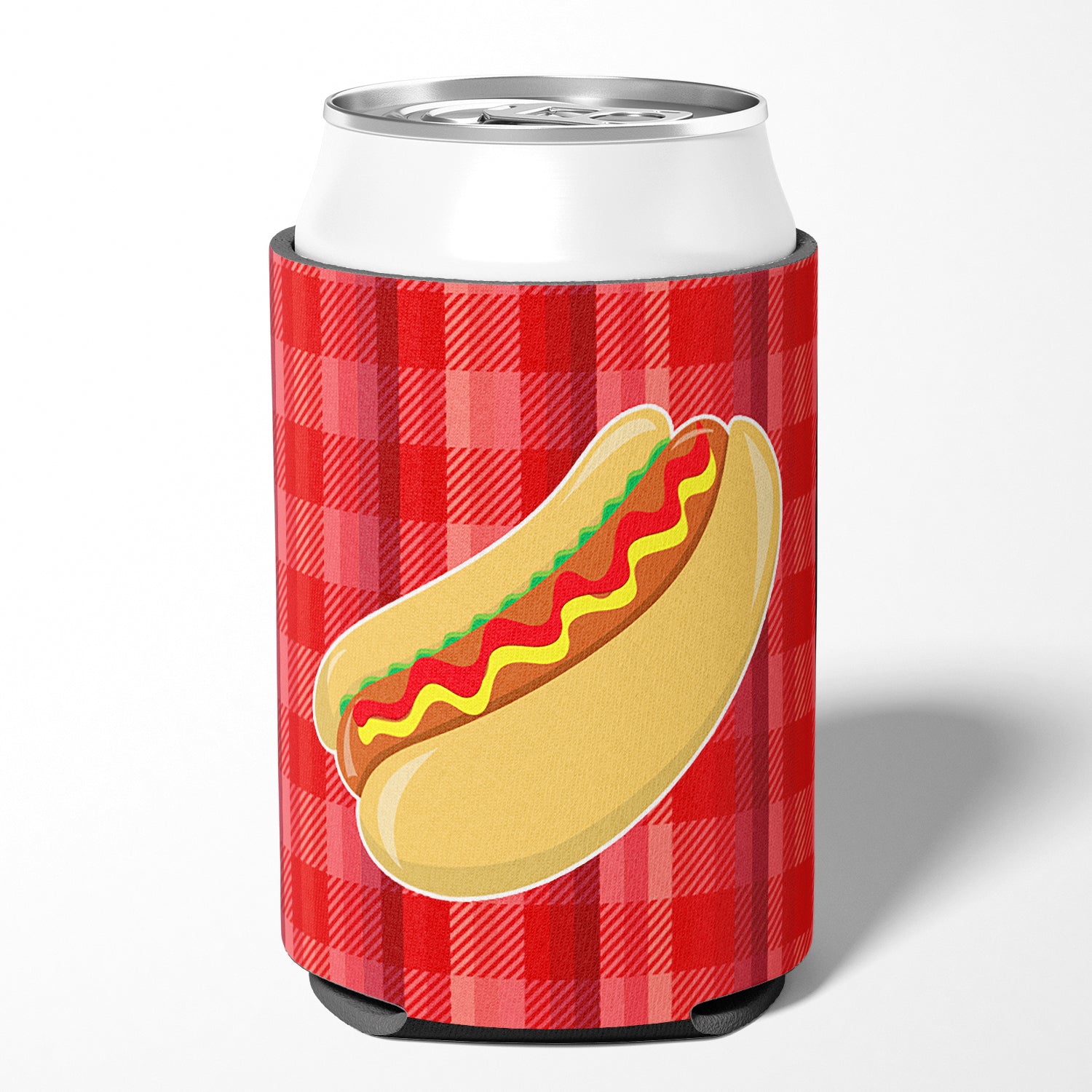 Hot Dog Plaid Can or Bottle Hugger BB6813CC