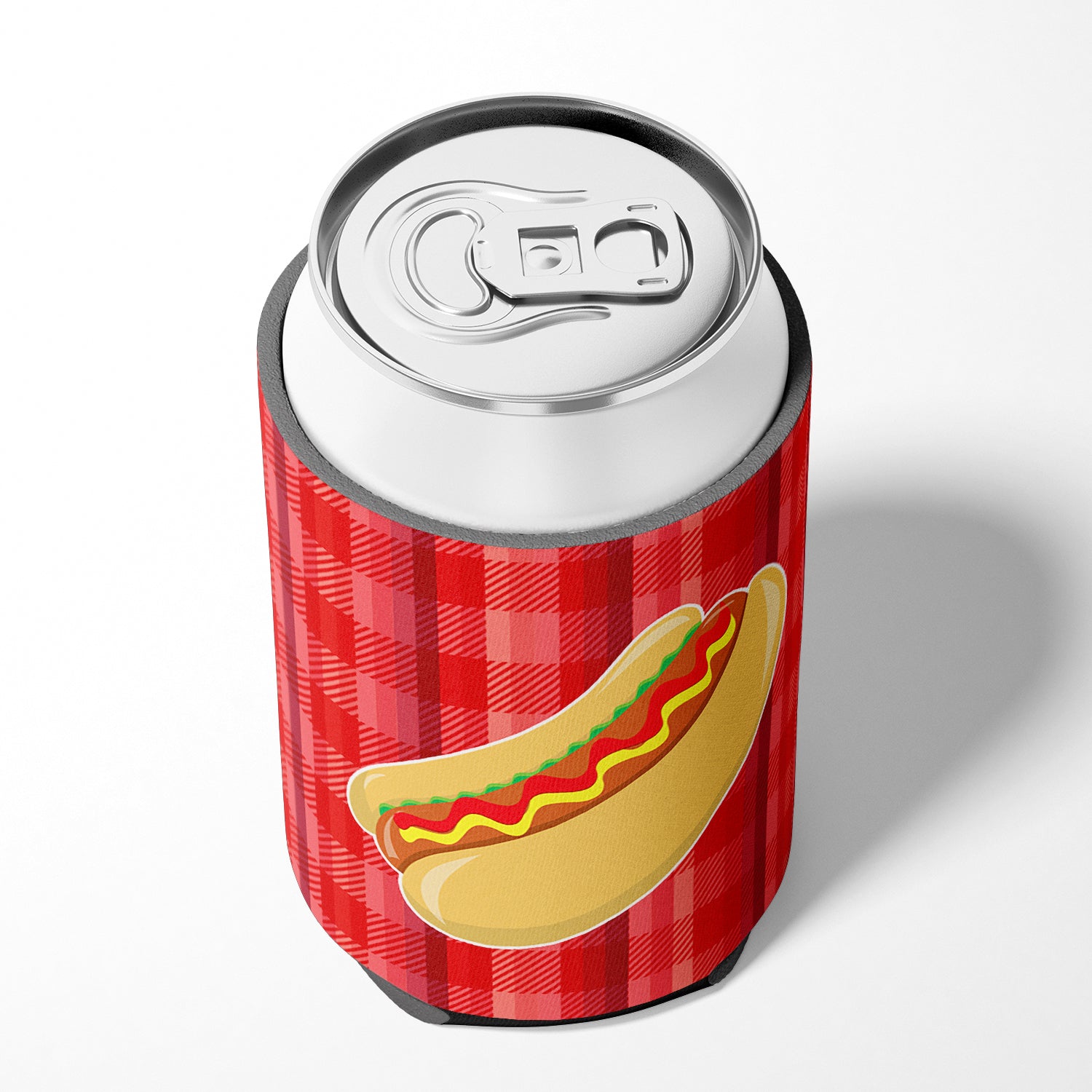 Hot Dog Plaid Can or Bottle Hugger BB6813CC  the-store.com.