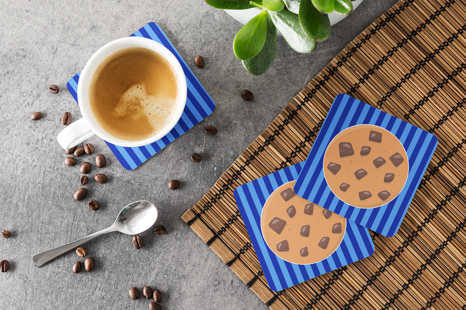 Cookie Monster Foam Coaster Set of 4 BB6820FC - the-store.com