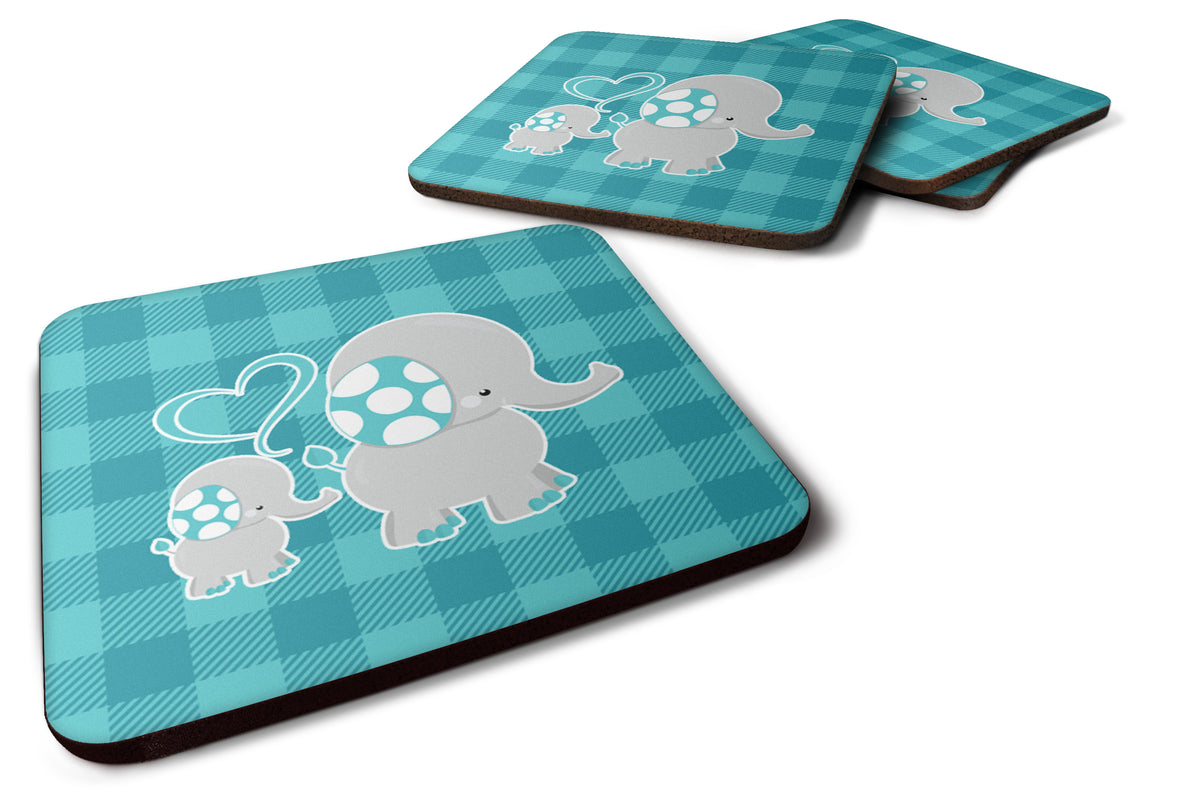 Mommy and Baby Elephant Foam Coaster Set of 4 BB6834FC - the-store.com