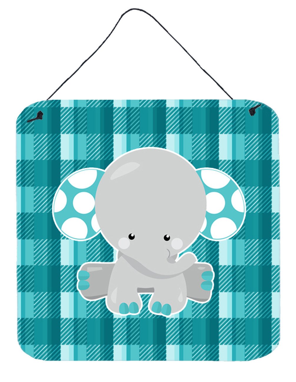 Plaid Elephant Wall or Door Hanging Prints BB6840DS66 by Caroline&#39;s Treasures