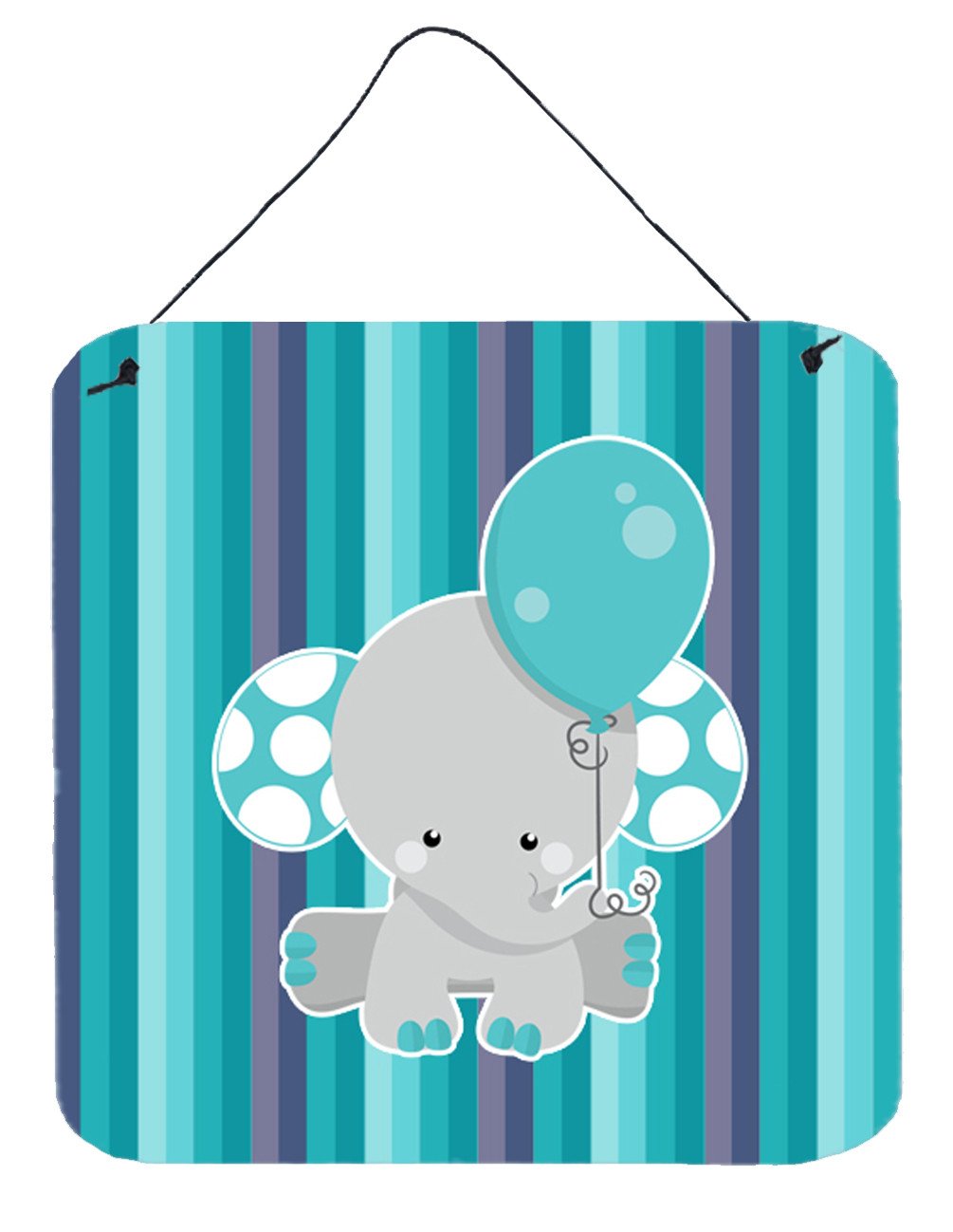 Grey Elephant with Balloon Wall or Door Hanging Prints BB6842DS66 by Caroline&#39;s Treasures