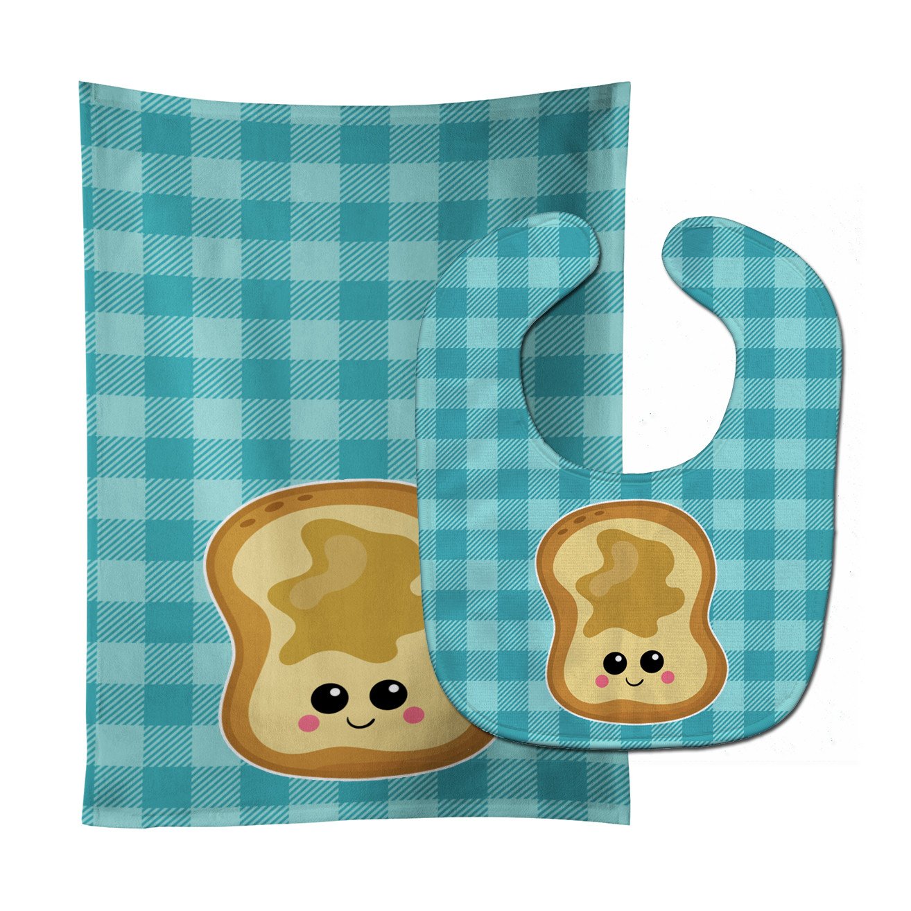 Peanut Butter Toast Baby Bib & Burp Cloth BB6843STBU by Caroline's Treasures