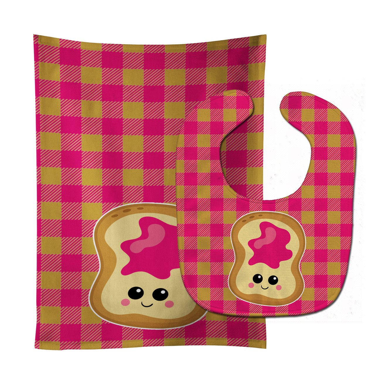 Jelly Toast Baby Bib & Burp Cloth BB6844STBU by Caroline's Treasures