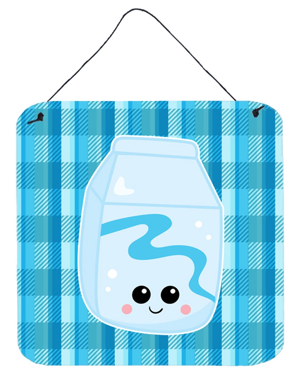 Blue Plaid and Milk Wall or Door Hanging Prints BB6846DS66 by Caroline's Treasures