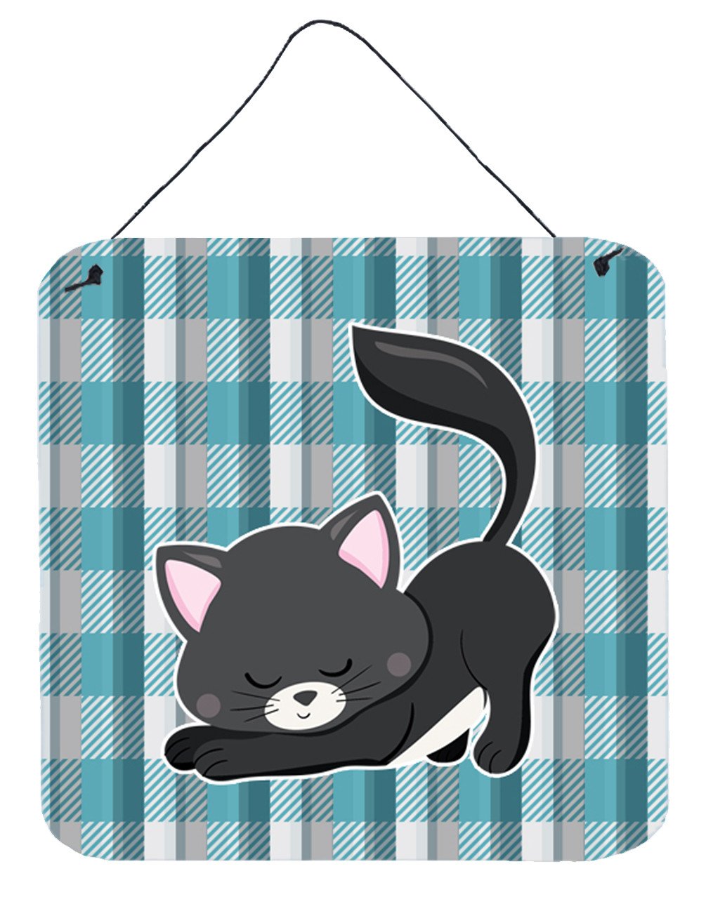 Little Black Cat Kitten Wall or Door Hanging Prints BB6881DS66 by Caroline's Treasures