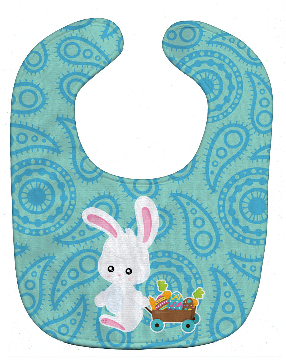 Easter Rabbit Paisley Blue Baby Bib BB6898BIB - the-store.com