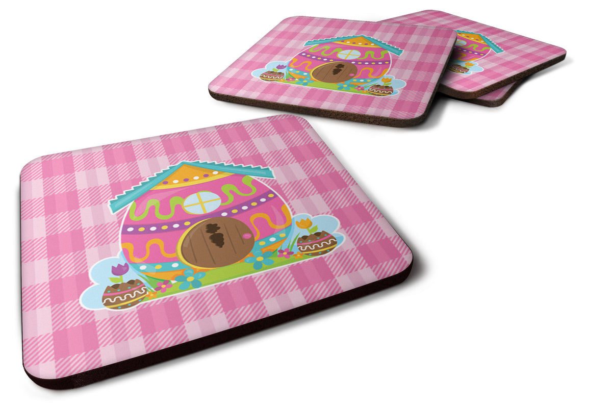 Set of 4 Easter Rabbit&#39;s House Foam Coasters Set of 4 - the-store.com