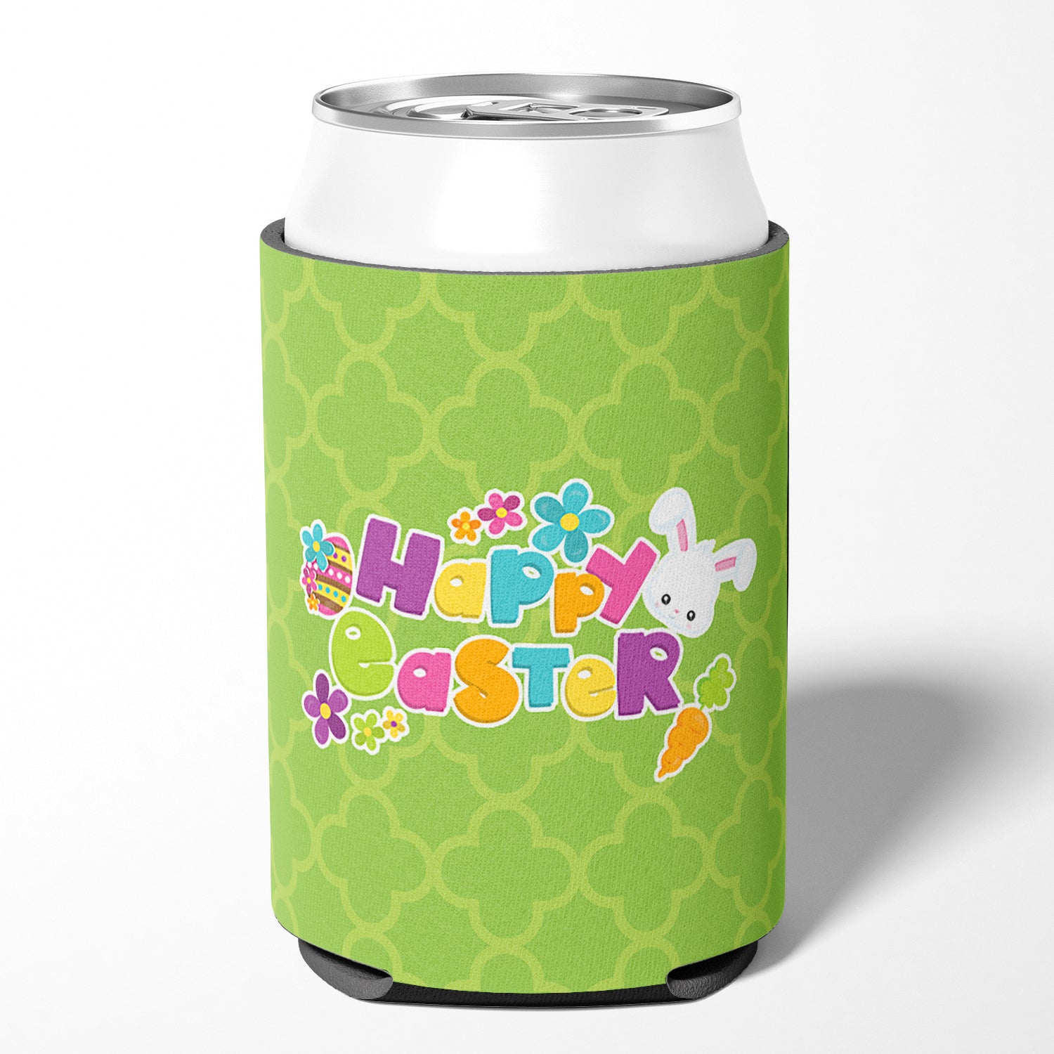 Happy Easter Green Quatrafoil Can or Bottle Hugger BB6900CC